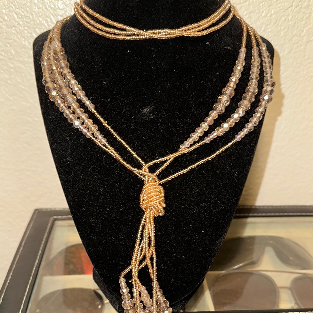 Elegant Gold Beaded Necklace Set